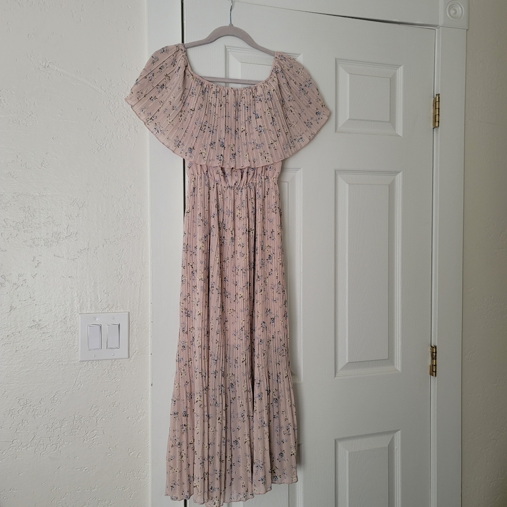 Pink Floral Midi dress, size XS
